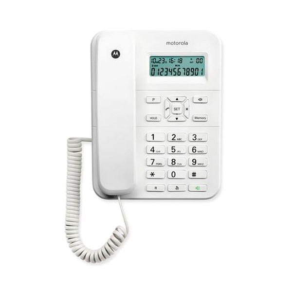 Motorola ct202 blanco teléfono fijo con amplia pantalla